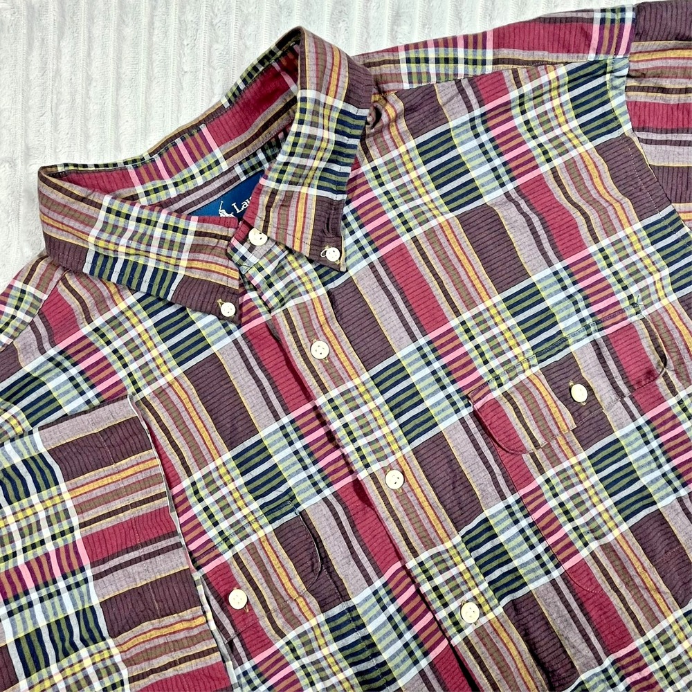 Ralph Lauren Classic Fit Button Down Short Sleeve Shirt Men's XL Plaid Preppy